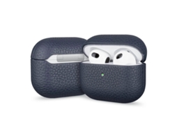 Capa Protetora Para Fones De Ouvido Airpods 3 Em Couro Granulado Cor Lichia.