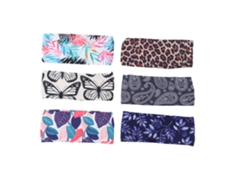 6pcs Cintas De Cabeça Largas Soft Para Yoga Cintas Elásticas Com Impressão Digital Para Uso Diário Fitness