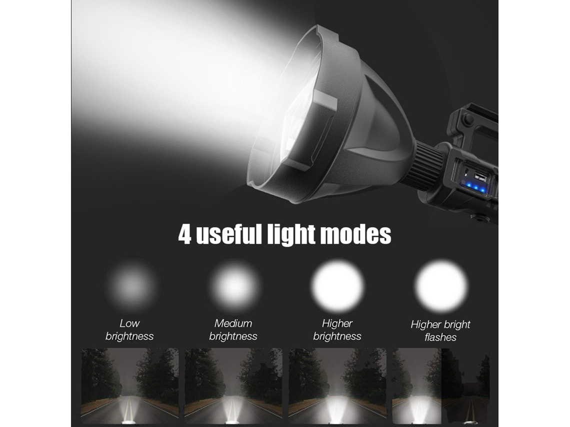 2026 lanterna de Busca Ao Ar Livre Mãos Livres com Tripé Ajustável 4 Modos de Luz Ip65 Resistente À Água Baterias Recarregáveis