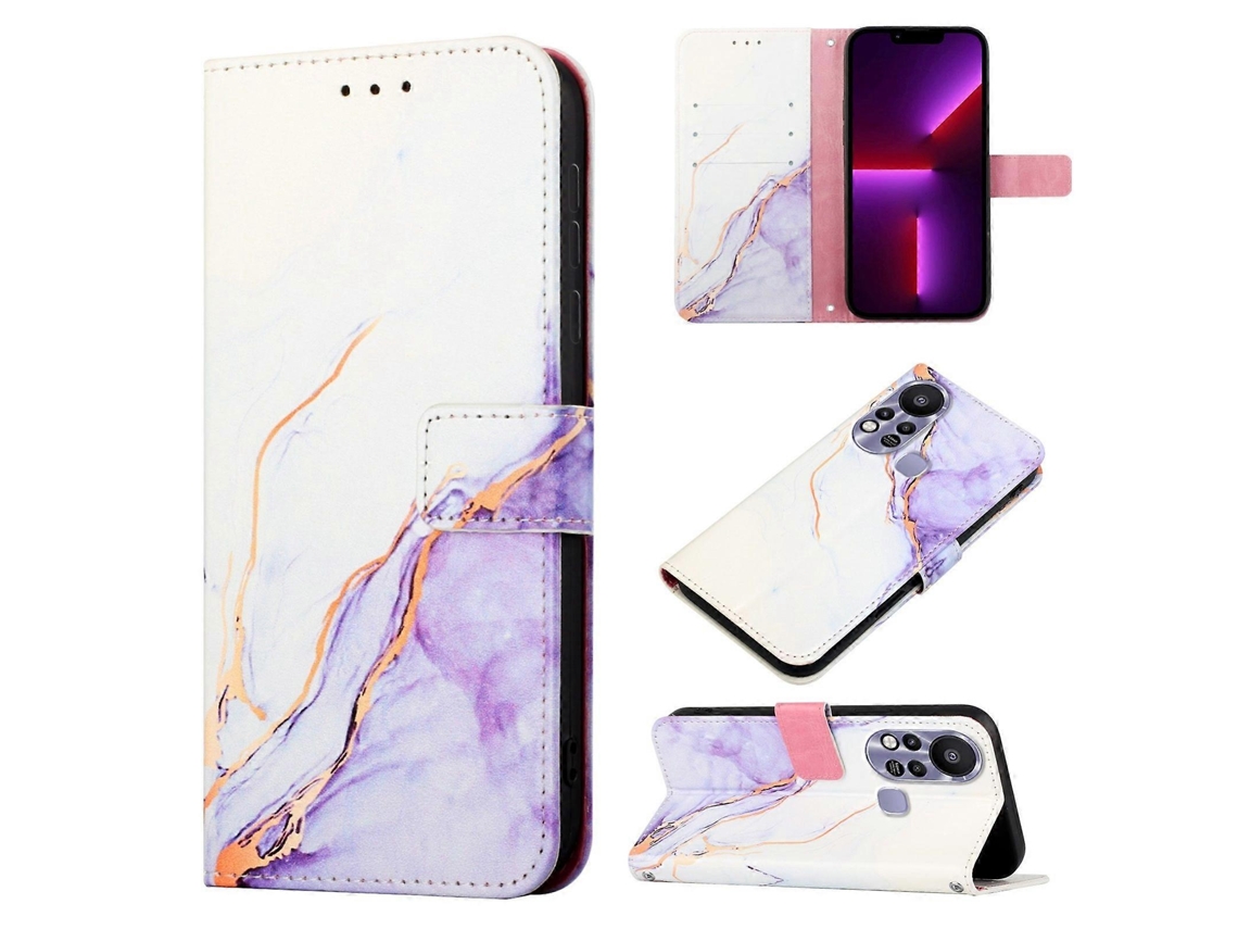 Capa De Celular Flip Em Couro Com Estampa De Mármore Para Infinix Hot 11s Pt003