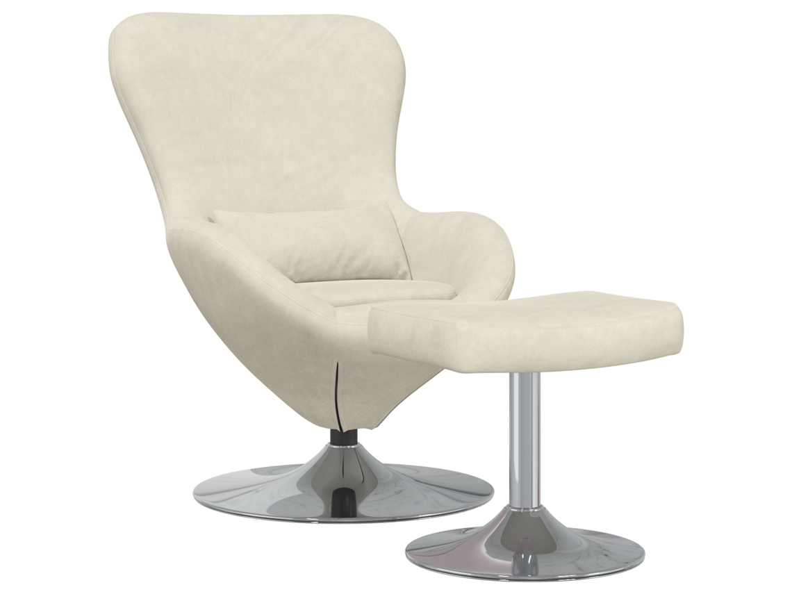 Conjunto 1 Cadeira De Descanso Vidaxl Creme Veludo (63 X 73 X 90 Cm)