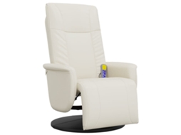Massage Recliner Chair, Massage Recliner Chairs Vidaxl Creme Couro Artificial