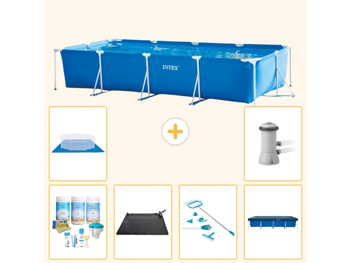 Intex Piscina Com Estrutura Retangular - 450x220x84 Cm - 7-peças S20062