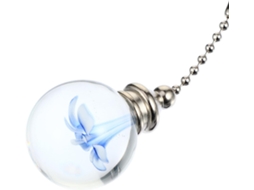 Ventilador De Teto Com Corrente Cristal Azul, Decoração Para Casa E