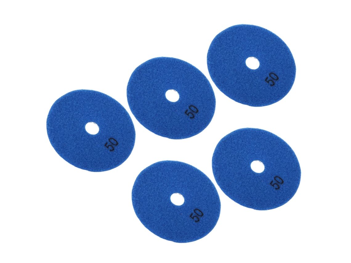 Kit De 5 Discos De Polimento Diamante Úmido De 4 Polegadas 50 Grit Para Mármore, Granito E Cerâmica