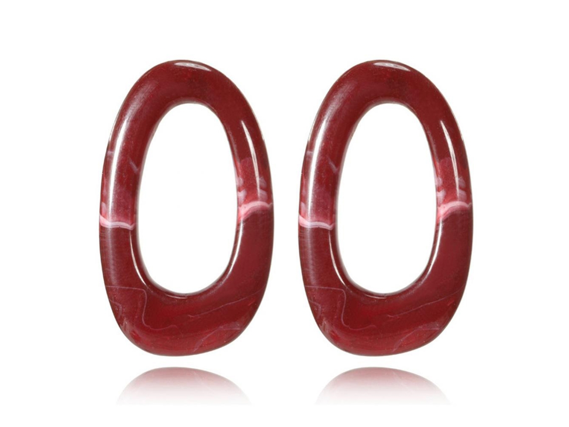 Brinco Vintage De Acrílico Forma Oval Presente Feminino