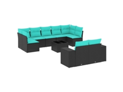 Conjunto de Sofá Jardim 3 Peças Almofadas Rattan Sintético MAISON EXCLUSIVE