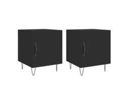 Bedside Cabinet, Bedside Cabinets Vidaxl Preto Madeira Processada (n/a)