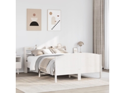 Cama Sem Colchão 120x200 Cm Madeira De Pinho Maciça Branco