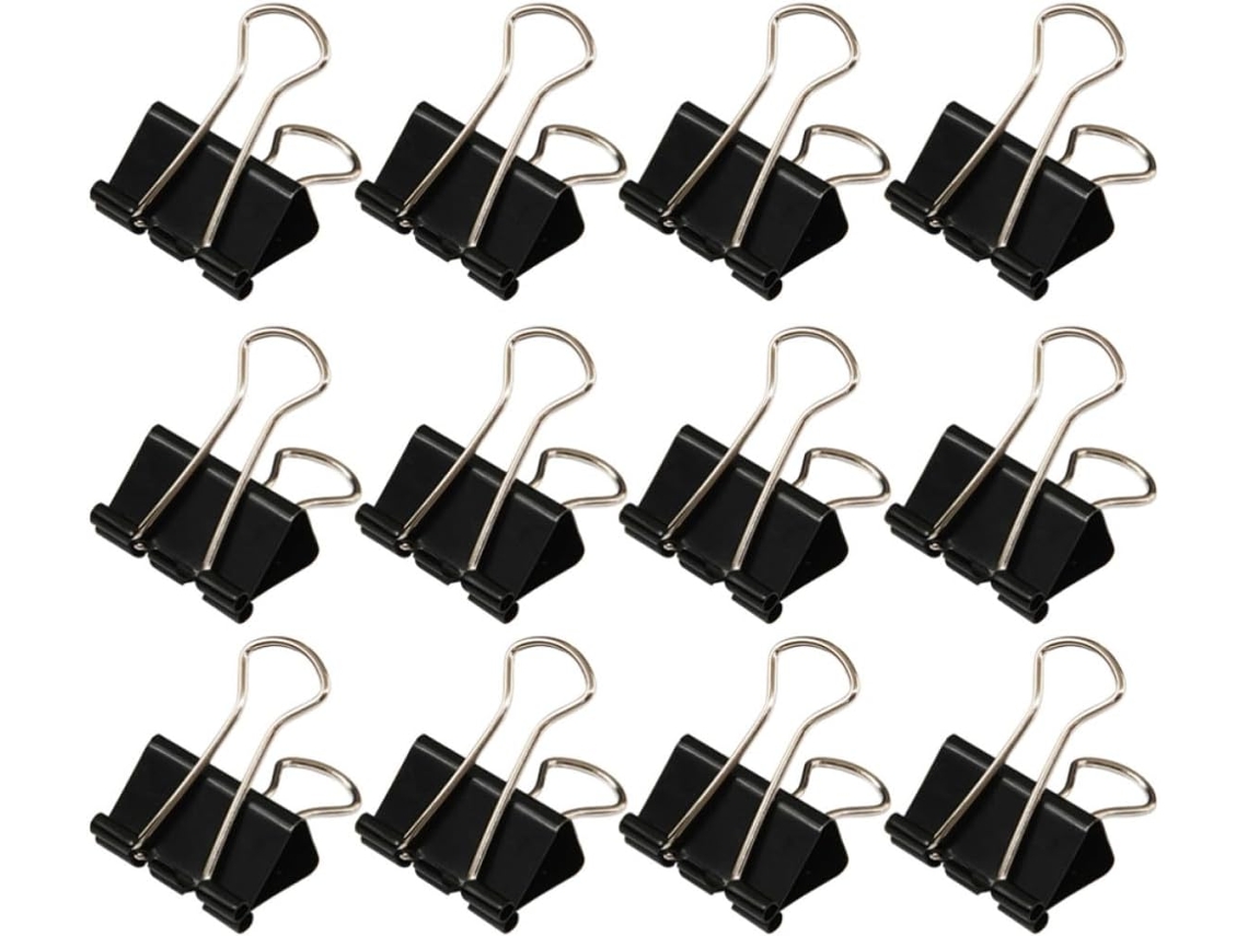 Gleavi Metal Desk Clips, 51mm, Pacote de 48 Unidades, Pretos, Reutilizáveis E Fáceis De Manusear