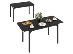Mesa De Jantar Dobrável E Extensível Para 4 A 6 Pessoas, Com Pés De Aço, Ideal Para Pequenos Espaços, Sala De Jantar, Preta.
