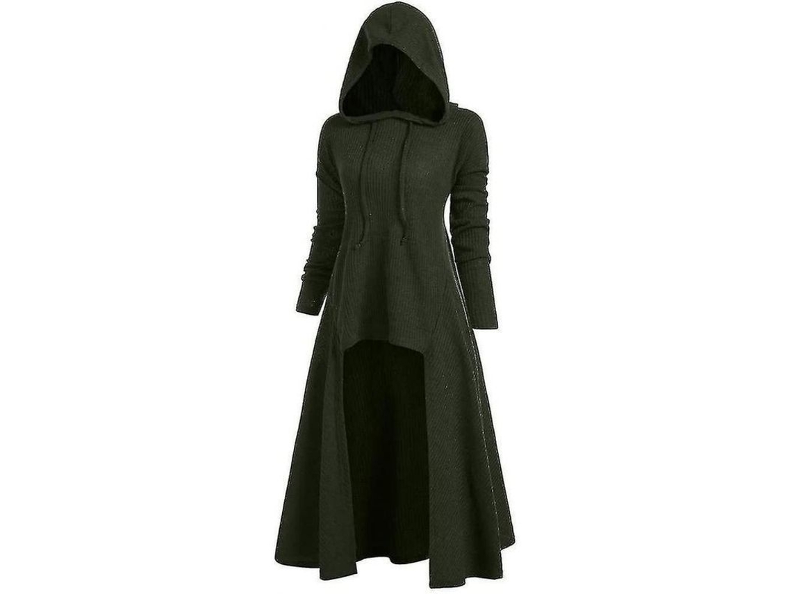 2026 chaqueta com Capuz Gótico para Mulher Oxn de Mistura de Algodão Suave e Confortável XL Verde