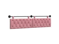 Conjunto 1 Cabeceira Moderna Vidaxl Rosa Veludo (210 X 55 X 7 Cm)