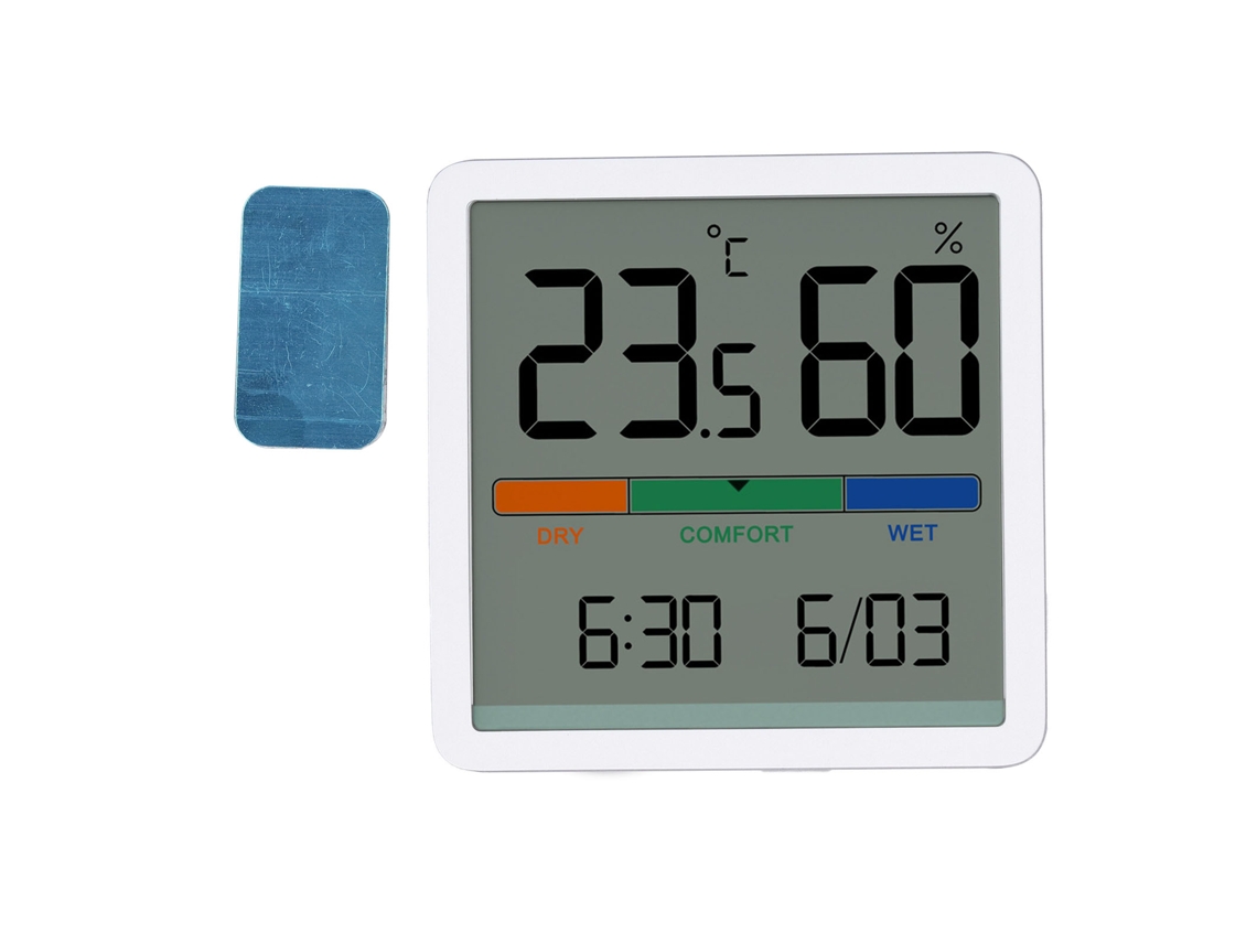 Monitor de Temperatura e Humidade 3 em 1 Termômetro Higrômetro Digital com Tela para Casa e Quarto