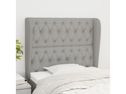 Vidaxl Cabeceira Cama C/ Abas Tecido 103x23x118/128 Cm Cinzento-claro