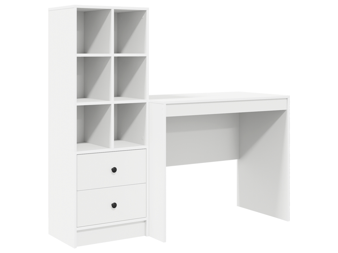 Conjunto 2 Escrivaninha De Escritório Vidaxl Branco Derivados De Madeira (135,5 X 50 X 127 Cm)