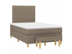 Vidaxl Cama Boxspring C/ Colchão 120x190cm Tecido Castanho-acinzentado