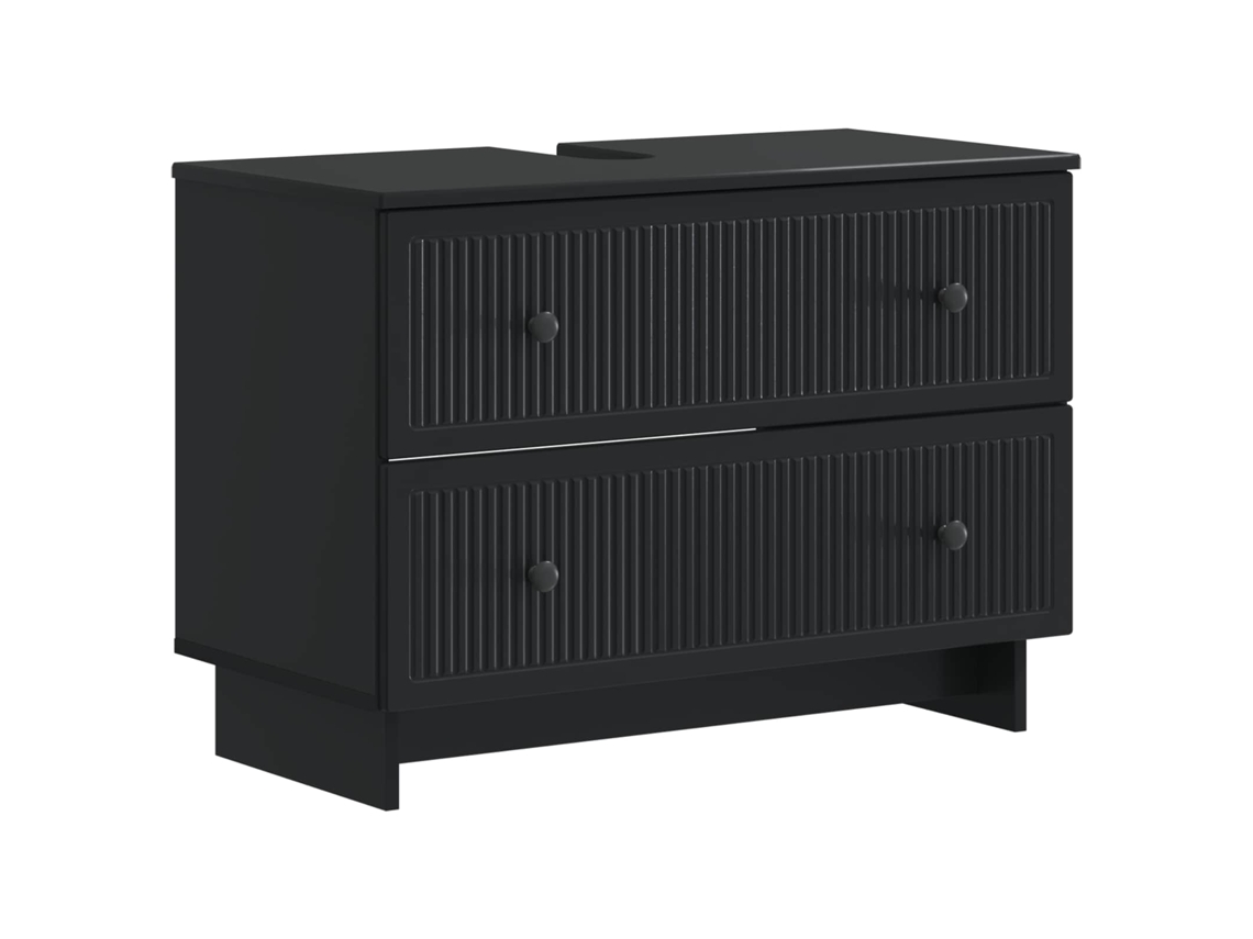 Vidaxl Armário Para Pia De Banheiro Ede Preto 82 X 41 X 59 Cm