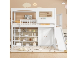 Cama De Berço Infantil 90x200cm Branco Com Proteção Anti-queda Rampa E Armário