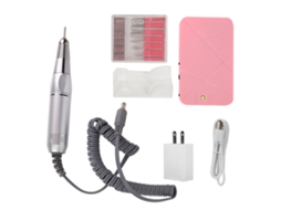Caneta De Broca Elétrica Portátil Para Unhas Com Função De Power Bank - Rosa - 30w - 30000rpm - 6 Pás Incluídas