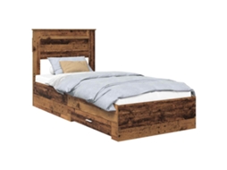 Estrutura da Cama em Madeira Antiga 90x190 cm em Madeira Processada MAISON EXCLUSIVE