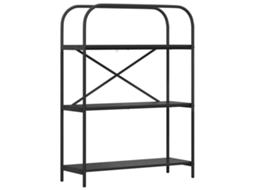 Estante Carvalho Preto 80x30x109 cm Madeira Processada MAISON EXCLUSIVE