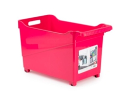 Carrinho Plástico Multiuso Com Rodas E Alça Nº 2, Cesto Organizador Para Produtos De Limpeza, Banheiro, Cozinha, 28 X 23,7 X 45 Cm, Cor Aleatória Acan
