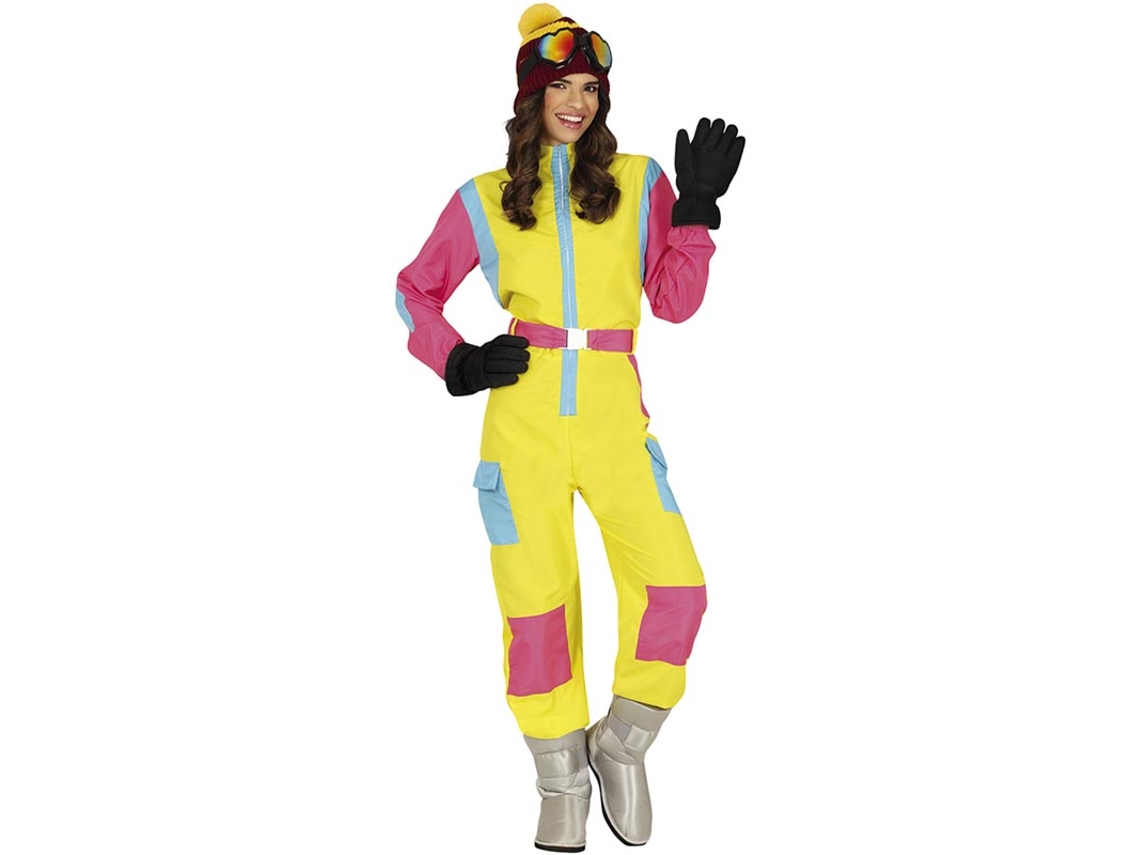 Fato de esquiadora amarelo para mulher