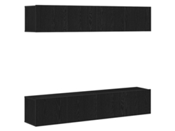 Conjunto 4 Armazenamento Para Tv Vidaxl Preto Derivados De Madeira (80 X 30 X 30 Cm)