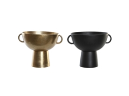 Vaso DKD HOME DECOR 34 X 28 X 26 Cm Preto Dourado Alumínio Moderno 2 Unidades