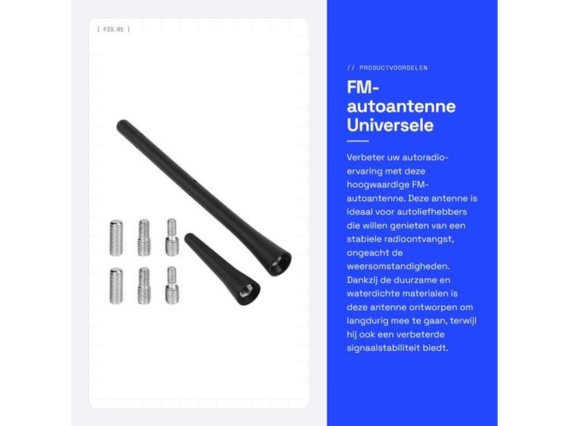 Antena Universal - Fm/dab - Resistente A Água - Resistente A Choques - Instalação Fácil - Materiais De Alta Qualidade