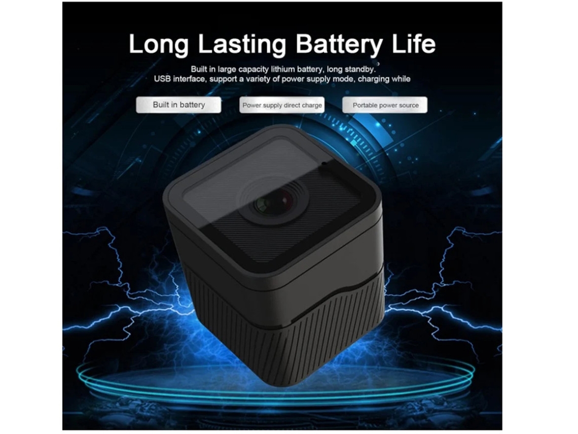 Câmera de ação WiFi, minicâmera esportiva portátil HD 1080P com ponto de acesso WiFi e microfone, bateria preta Bestvite