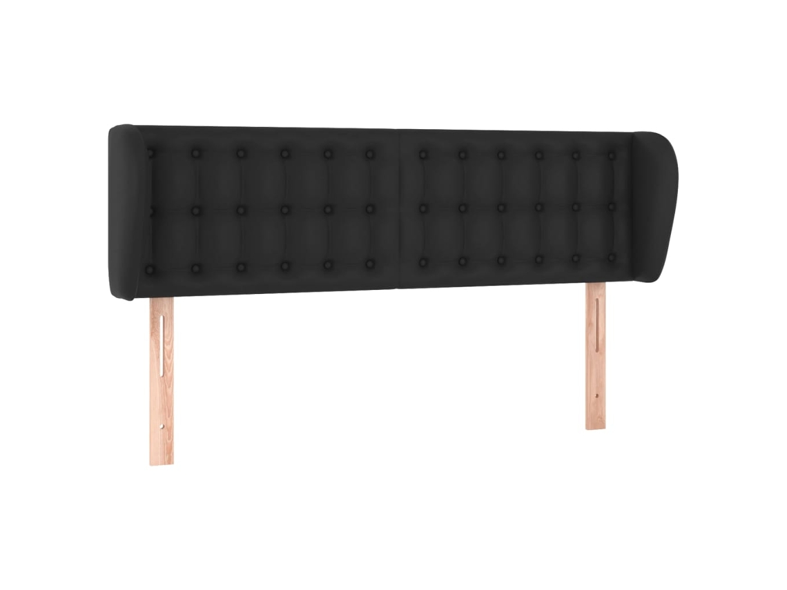 Cabeceira de Cama com Abas Couro Artificial 147x23x78/88 Cm Preto MAISON EXCLUSIVE
