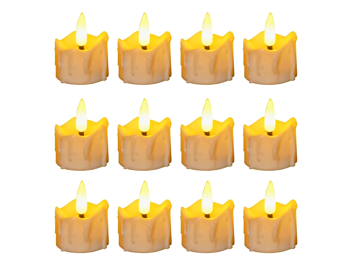 Lurelia Vela Led, 12 Peças, Sem Chama, Para Natal, Casamento E Festas