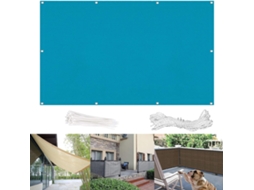 Tela De Privacidade, Guojun, 50 X 200 Cm, Hdpe, Resistente Ao Vento, Azul, Para Varanda, Jardim