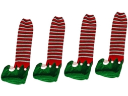 Tofficu 4 Peças Protetores De Pés Mesa Natal Portáteis Em Tecido Para Cadeiras, Leves E Decorativos Para O Natal