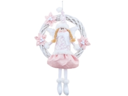 Guirlanda De Natal Com Anjo De Rattan Da Laxiscreed Para Porta E Parede – Decoração Festiva