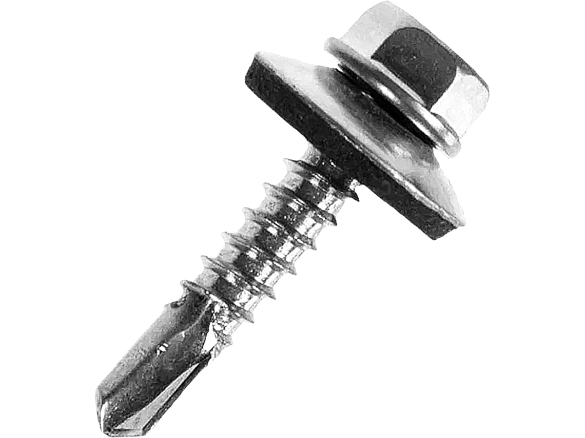 Parafusos Autoatarraxantes M5 Para Metal | Pacote Com 50 Unidades 5,5 X 20 Mm Cabeça Sextavada E Arruela De Vedação -aquaforge