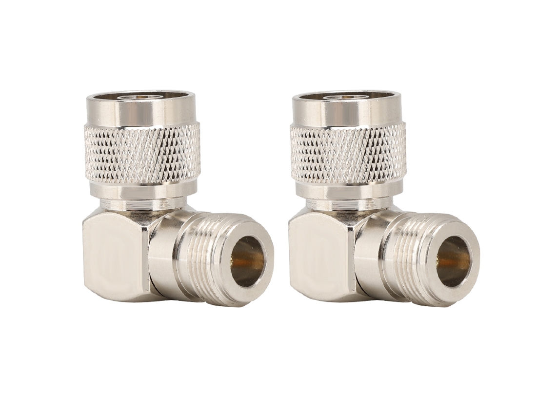 Aetheria 2pcs Adaptador Coaxial N Macho para N Fêmea Cotovelo Conector Rf para Antena de Rádio