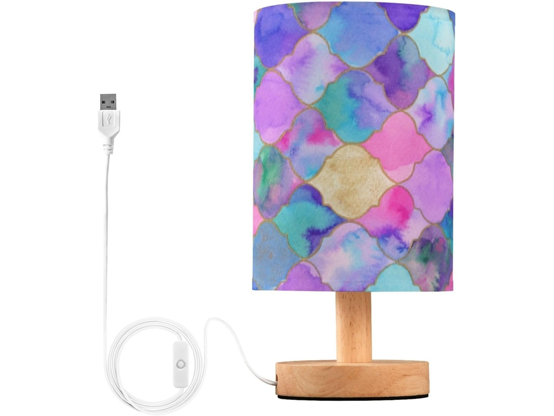 Luminária De Mesa Mnsruu Para Quarto E Sala Estar, Luminárias De Cabeceira Coloridas Em Estilo Marroquino Indiano Com