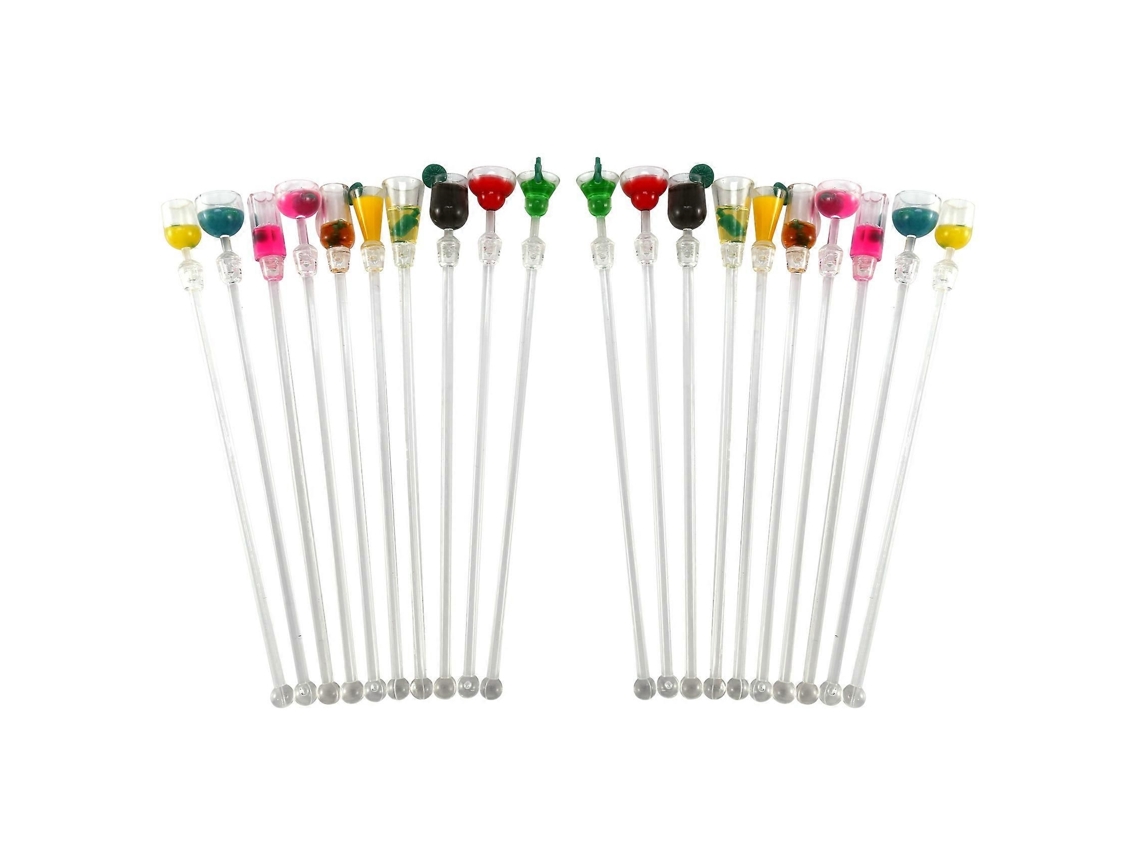 20 Palhinhas Para Bebidas Tropicais, Palhinhas Para Cocktails, 9 Polegadas, Bar Com Padrões De Copos De Vinho, Re