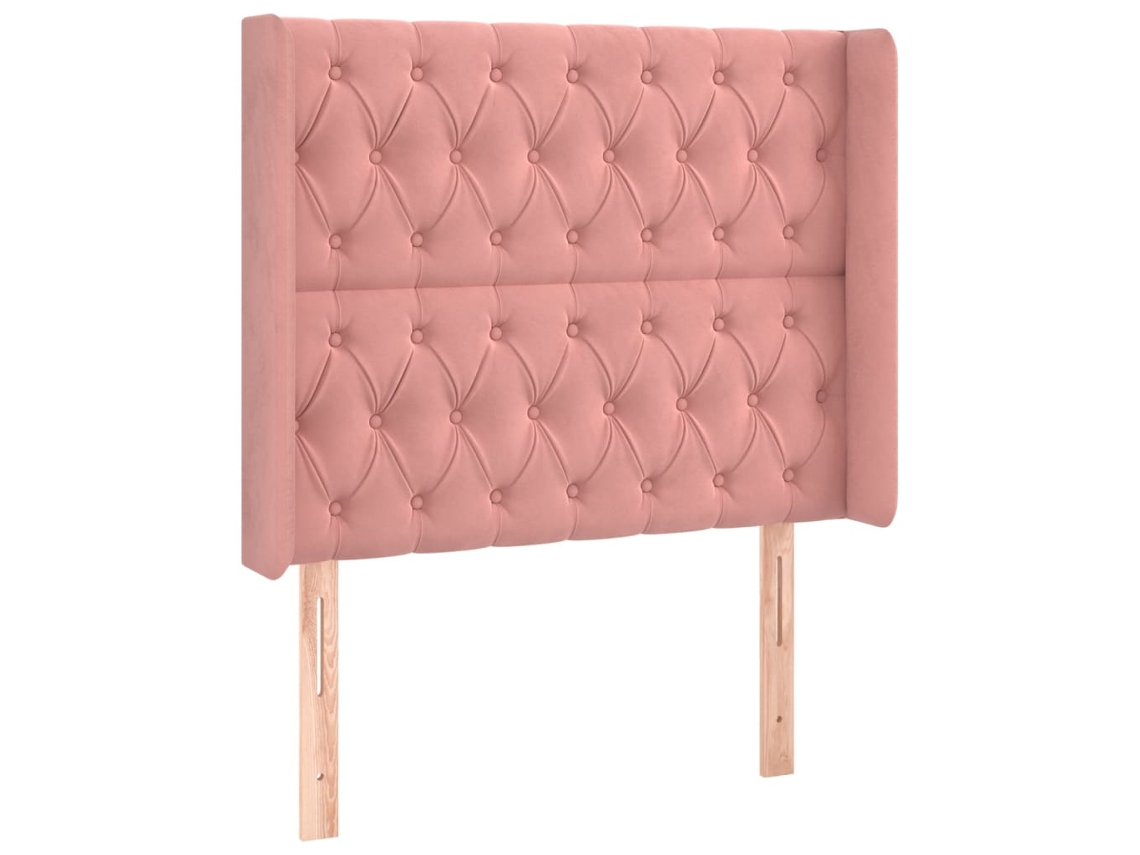 Cabeceira de Cama com Abas Veludo Rosa MAISON EXCLUSIVE (93x16x118 cm)