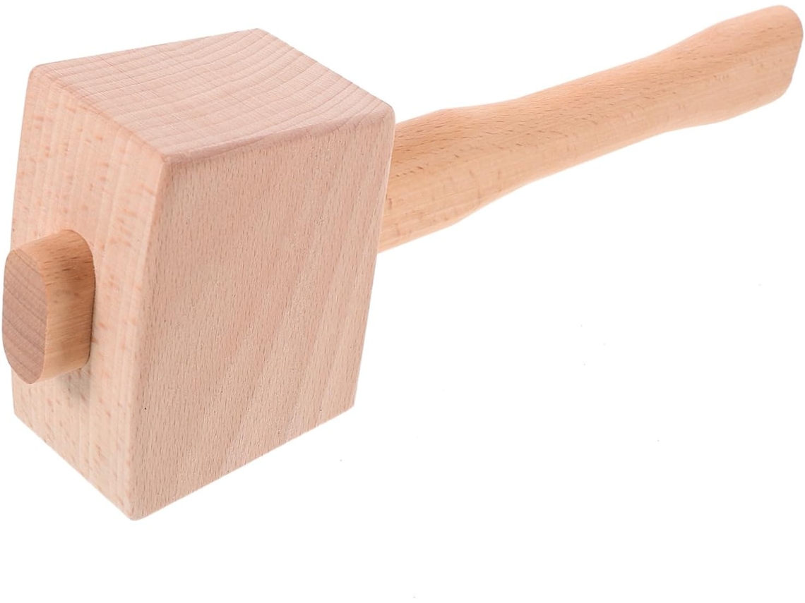 Martelo De Madeira Maciça Faia 24 Cm (9,5 Polegadas) Para Entalhe, Ferramenta Manual Certificada,