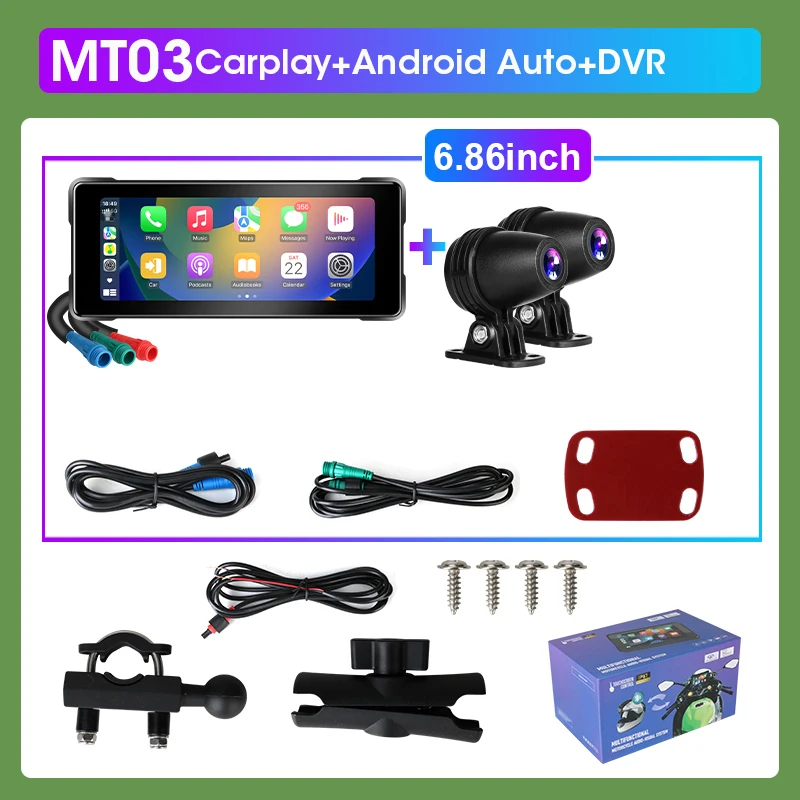 (dvr De 6,86 Polegadas) Câmera Veicular De 5/6,86/7 Polegadas Com Carplay E À Prova D'água Ipx7