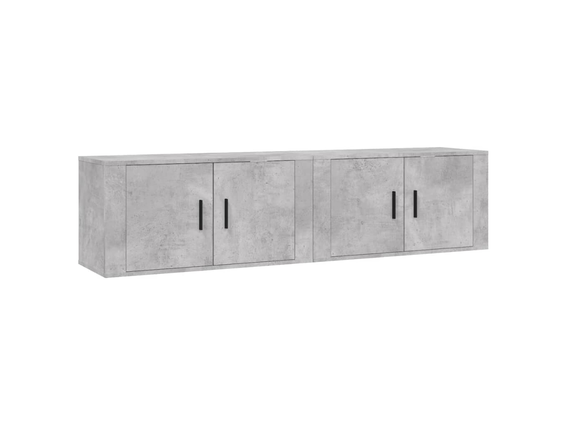 Wall-mounted Tv Cabinet Set, Wall-mounted Tv Cabinet Sets Vidaxl Cinzeto Madeira Processada (n/a)