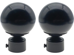 Conjunto De 4 Peças De Ponteiras Metálicas Pretas Para Varão De Cortina De 22 Mm Igvtrade (0,87 Polegadas)