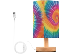 Abajur De Cabeceira Kcldeci Com Estampa Tie Dye, Ideal Para Quarto, Estilo Fazenda, Mesa De Cabeceira, Sala De Estar