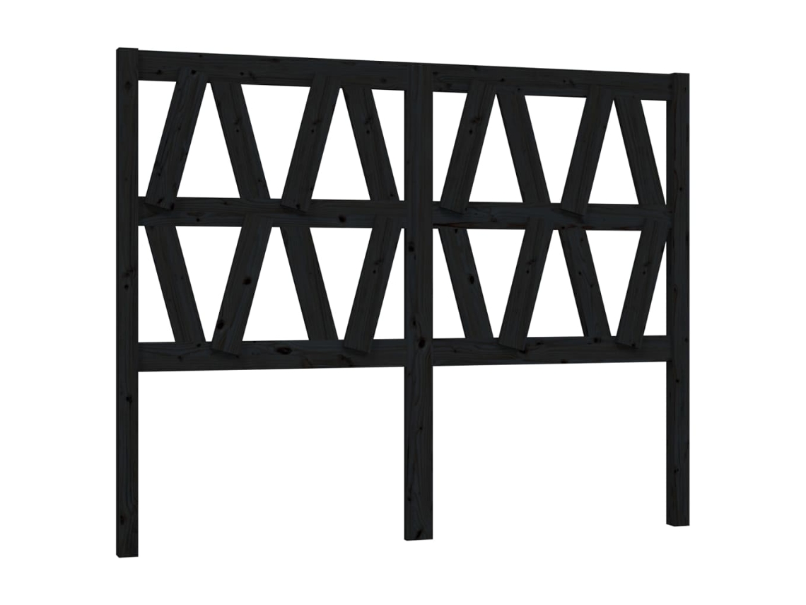 Cabeceira de Cama 166x4x100 Cm Pinho Maciço Preto MAISON EXCLUSIVE