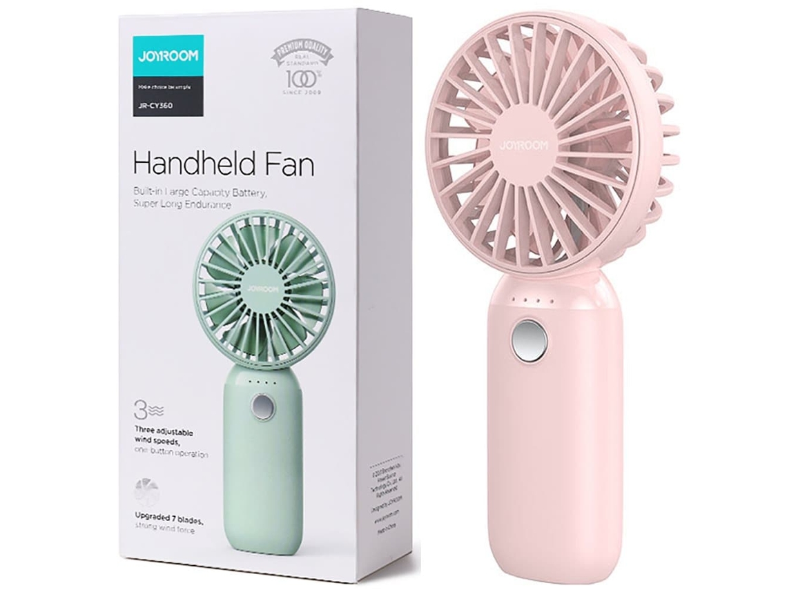 Mini Ventilador Portátil 3 em 1, Sem Fios, Lanterna BRILVIBERA
