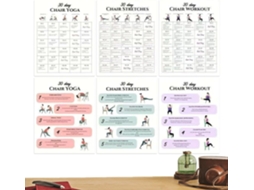 Yoga Na Cadeira Para Idosos - 30 Dias - 6 Cartões De Exercícios